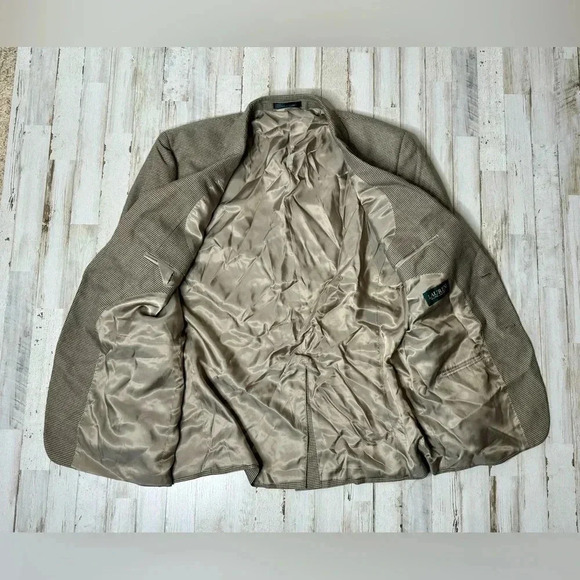 Lauren Ralph Lauren Blazer Jacket Men's 46R Gray Classic Checked - Picture 9 of 11